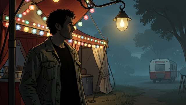 A Voice at the Carnival from "The Shrinking Man". A Voice at the Carnival Sound draws Scott onward Scott hears singing from a trailer at the carnival and feels unexpectedly drawn to it.