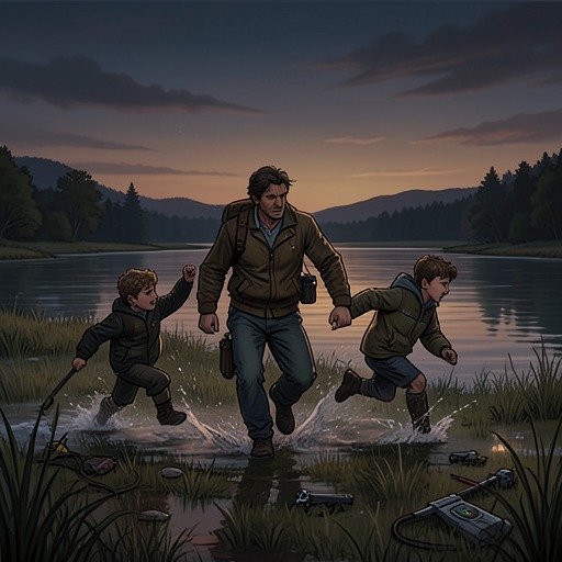 Scott's Encounter With the Boys from "The Shrinking Man". This flow traces the lake-side assault as an escalation from social misrecognition to physical violence and renewed awareness of Scott's vulnerability.