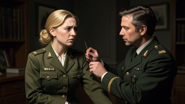 The Blood Draw from "Cherry". A Moment of Trust The needle lesson During practical medical training, the recruits practice drawing blood from one another.