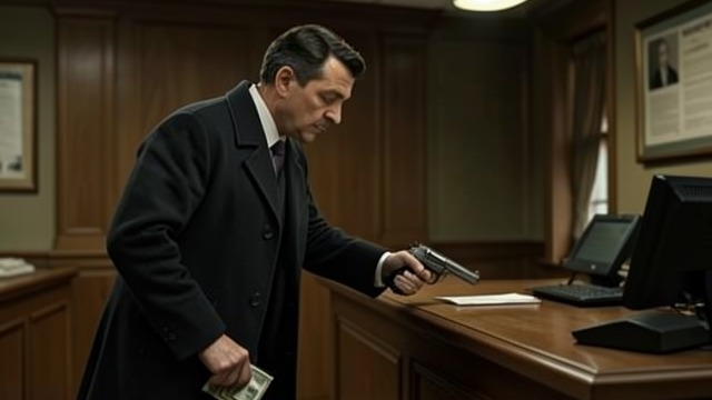 The First Robbery from "Cherry". The First Robbery Violence Disguised as Courtesy The narrator enters a bank with a gun but tries to remain polite to the teller.