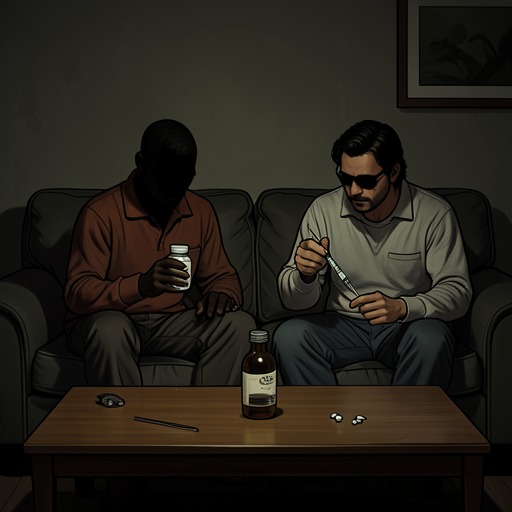 Emily and the Shared Addiction from "Cherry". This thread follows the narrator and Emily as reunion, heroin use, and repeated promises to stop turn their love into a close but destructive partnership.