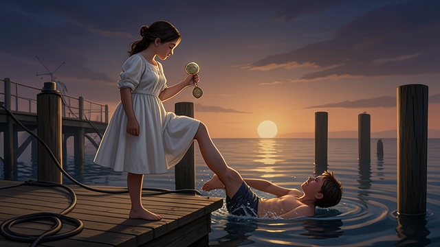 The Wharf Confrontation from "The Bad Seed". The Rivalry Turns Violent The final refusal Claude runs toward the old wharf as Rhoda follows him.
