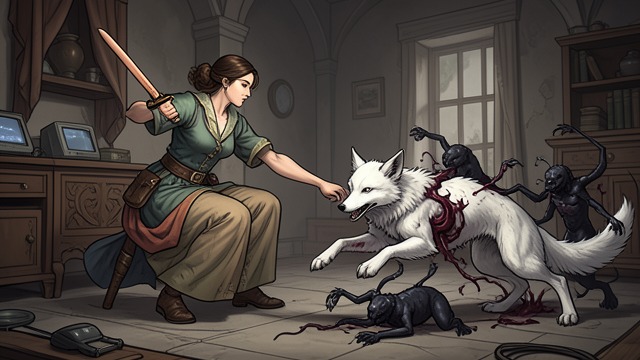 The Fox Destroyed from "Mulan". The End of the Disguise A girl strikes back Mulan takes up the peach-wood sword and kills the White Fox when it attacks Lu Ting-Pin.