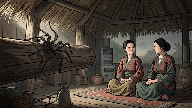 A Spider in the House from "Mulan". Disguise as Access A concealed attacker Daji takes the shape of a nine-legged spider and reaches Xiu when the sisters are together at home.