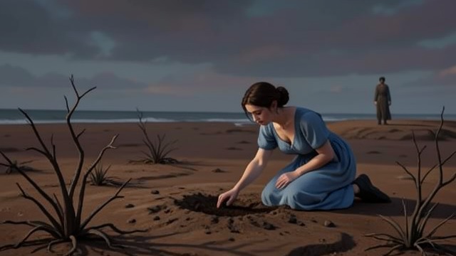 The Island Blighted from "Mulan". Peace Is Disturbed Growth disappears A blight changes the island’s soil, leaving the land brown and nearly bare of the grass that once flourished there.