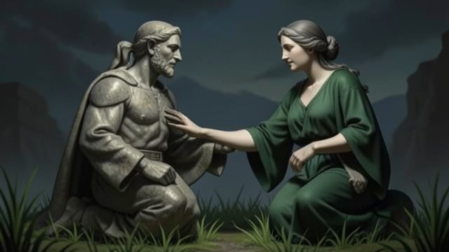 The Lovers Restore the Land from "Mulan". Renewal Through Reunion Two figures reunited Mulan’s choice to bring the stone lovers together releases them from their petrified forms.