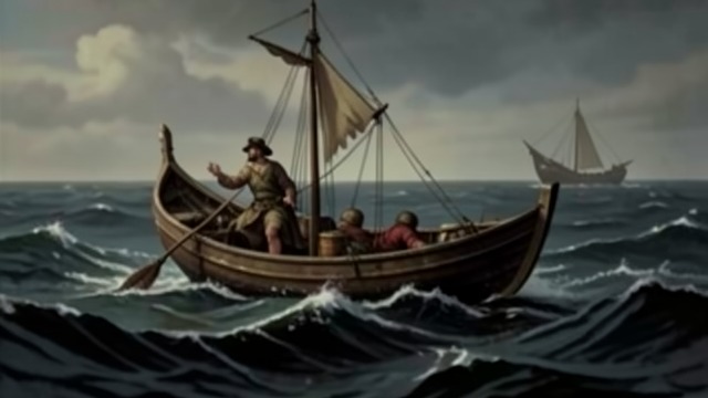 The Sea Turns Black from "Mulan". A New Attack A warning from the water The sea darkens and begins to churn beneath the boat, signaling an enormous creature rising from below.