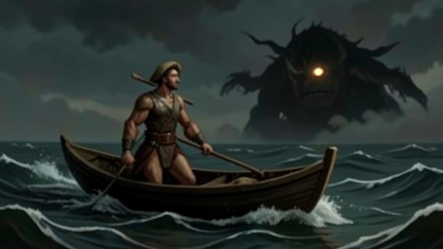 The Sword Becomes a Boat from "Mulan". An Ally Without a Weapon Lu Ting-Pin leaps into battle He blinds one of the creature’s eyes but cannot draw the sword that has become their boat.