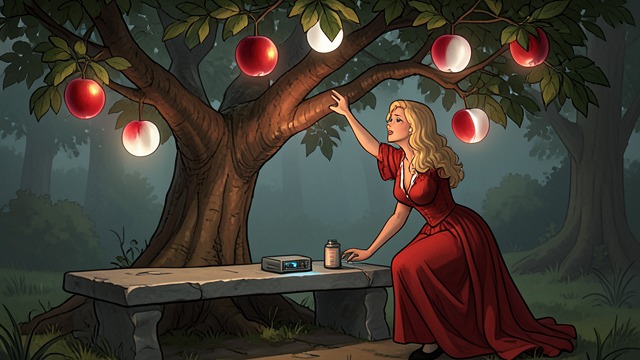 The Peach Tree Appears from "Mulan". A Dangerous Alternative The celebrated fruit Mulan encounters the Queen Mother’s tree of glowing peaches and remembers Daji’s insistence that she take one.