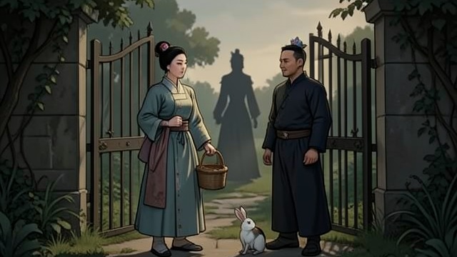 Entering the Vast Garden from "Mulan". Permission Without Instructions The gate opens The Queen Mother allows Mulan and Lu Ting-Pin to enter, but only Mulan may pick one item.