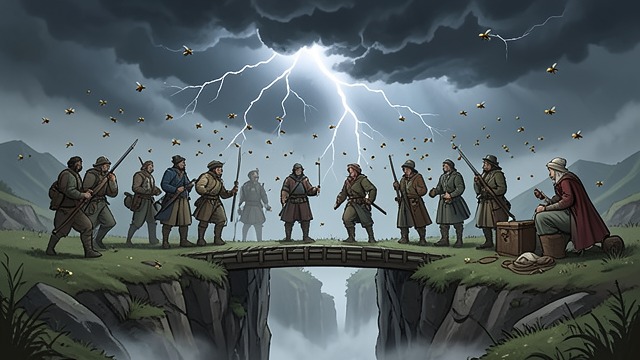 Attacks on the Road from "Mulan". Escalating Obstacles The storm Daji sends a violent storm to drive the travelers from the open road and slow their progress.