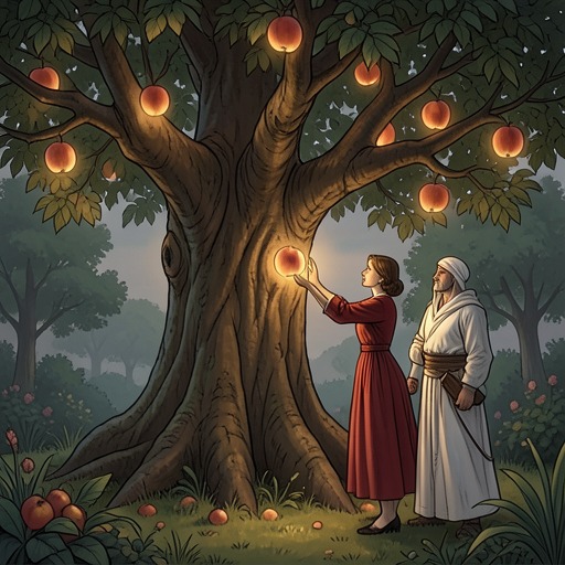 The Peach as Temptation from "Mulan". This flow traces the meaning of the Queen Mother’s peach as a promise of rescue that can also become a costly trap.