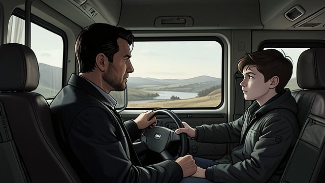 A Question in the Truck from "The Dry". A Question in the Truck The note’s accusation As Erik drives Aaron away from Kiewarra, he asks whether his son had anything to do with Ellie’s death.