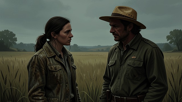 A Confession in the Field from "The Dry". A Confession in the Field The secret disclosed Gretchen tells Falk that she and Luke saw Ellie at the river.