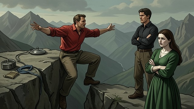 The Cliff’s False Fall from "The Dry". The Cliff’s False Fall Fear used as play Luke stages a fall over the cliff, making Gretchen and Falk believe he may be dead.