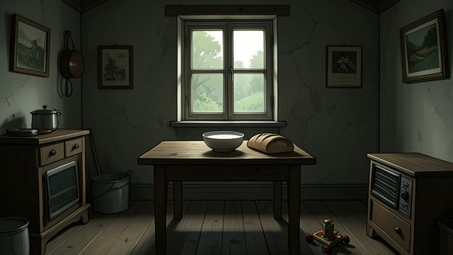 A Quiet Childhood Home from "The Dry". A Quiet Childhood Home A life on the farm Aaron grows up with Erik Falk on a working farm, where his father’s labor often leaves the house quiet.