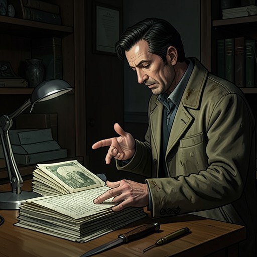 The Money Trail from "The Dry". This thread follows Falk’s financial expertise from a seemingly ordinary review of farm accounts to the theft that reveals the killer.