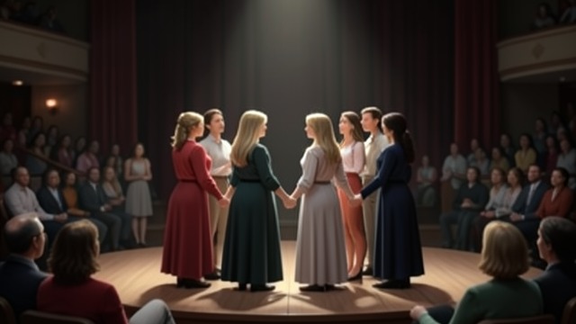 The Hand Chain from "Dumplin'". The Hand Chain Support becomes explicit The girls join hands as Millie returns to the auditorium.