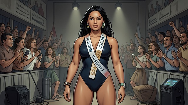 The Contestant onstage from "Dumplin'". The Contestant onstage Taking up space Millie appears in her chosen swimsuit and accessories with a composure that makes the pageant’s stage feel like a place…