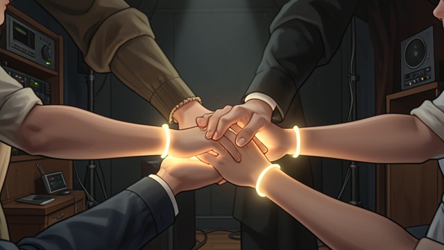 The Five Hands from "Dumplin'". The Five Hands A collective gesture After Millie’s parents agree, Willowdean, Ellen, Millie, Amanda, and Hannah join hands backstage.