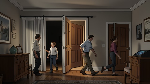A House with a Broken Entrance from "Dumplin'". A House with a Broken Entrance A familiar way in The family uses the sliding back door because the front door has been jammed for years.