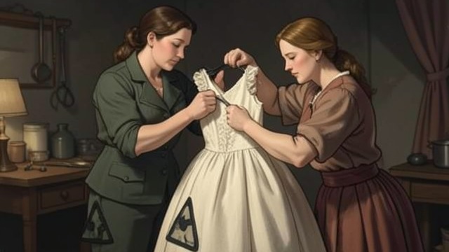 A Daughter Finds a Tool from "Dumplin'". A Daughter Finds a Tool Practical care replaces critique Willowdean gathers clamps and other backstage supplies, then secures Rosie’s gown from behind.