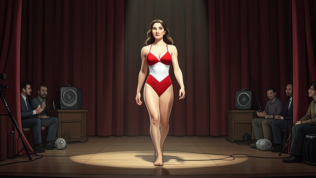 The Red Suit in Public from "Dumplin'". The Red Suit in Public A feared entrance Willowdean wears the red-and-white polka-dot swimsuit she once lacked the courage to wear.