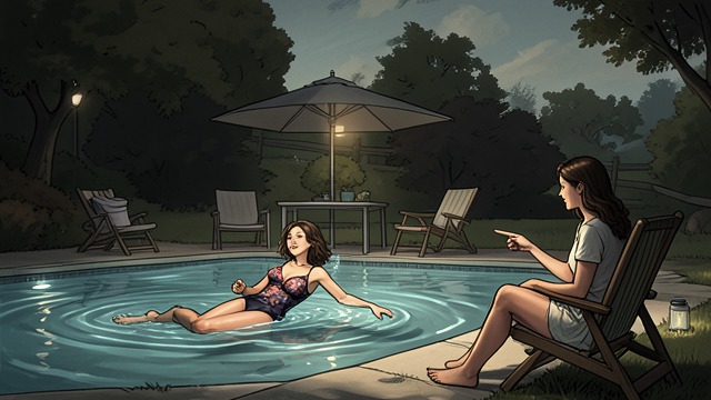 The Poolside Retreat from "Dumplin'". The Poolside Retreat A moment of ease Willowdean enjoys floating in the pool until a child asks whether she is dead and points out her flushed skin.
