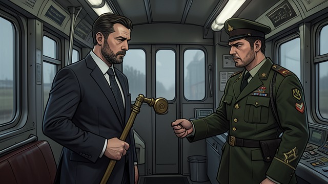 Schmidt Uses His Skills from "Munich". Work as Cover A Press Digest Hartmann translates foreign coverage for Hitler while moving through the special train’s command spaces.
