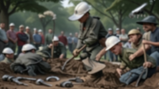 Trenches in the Park from "Munich". London Changes Shape Civil Defence Work Workers dig slit trenches in Green Park while the city waits for news.