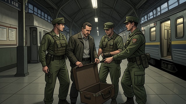 The Station Check from "Munich". Anxious Boarding Security Searches At Anhalter Bahnhof, guards check Hartmann’s papers and suitcase before allowing him onto Hitler’s special train.