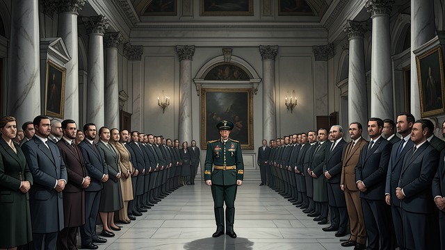 The Crowded Führerbau from "Munich". A Court Around Hitler Officials and Guards Delegations, party leaders and security officers gather in the Führerbau’s marble rooms.