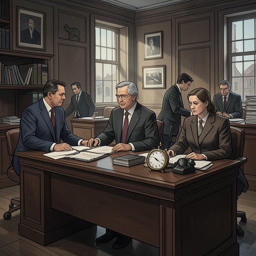 The Diplomatic Machinery from "Munich". The story tracks how routine documents, telephone calls and administrative decisions become the machinery through which crisis and compromise move.