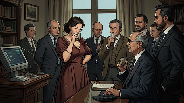 Keeping Jo in the Party from "The Forgiven". Hospitality as Distraction Richard encourages Jo to drink, meet guests, and remain at the gathering while David is away.