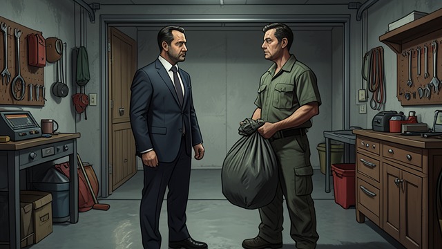 The Garage Decision from "The Forgiven". Two Responses to a Death Richard asks Hamid about the body and the story told by the Hennigers.