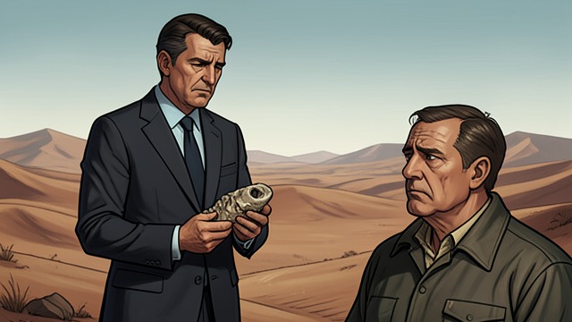 An Answer Withheld from "The Forgiven". The Question Repeated Abdellah shows David the Elvis fossil and asks whether Driss was alone on the road.
