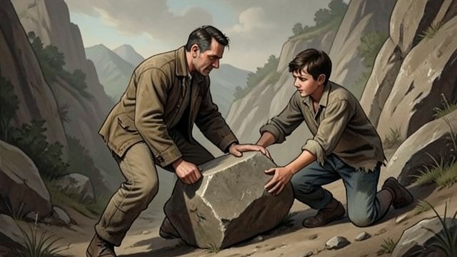 Work Shared on the Mountain from "The Forgiven". A Life of Labor Abdellah takes Driss into the fossil trade while the boy is still young.