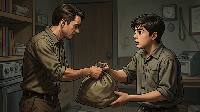 An Uneasy Gift from "The Forgiven". Giving Away the Money David gives Anouar the two thousand euros he had taken to Tafal’aalt.