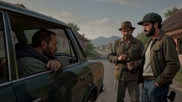 A Convenient Account from "The Forgiven". The Driver’s Explanation David tells Richard and Yassine Benihadd that sand obscured the road and that Driss stepped toward the vehicle.