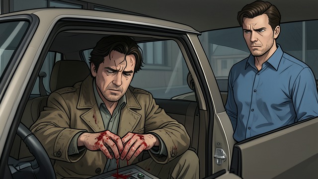 Panic at Azna from "The Forgiven". A Shaken Arrival David arrives at Azna covered in dust and blood, unable to stop trembling.