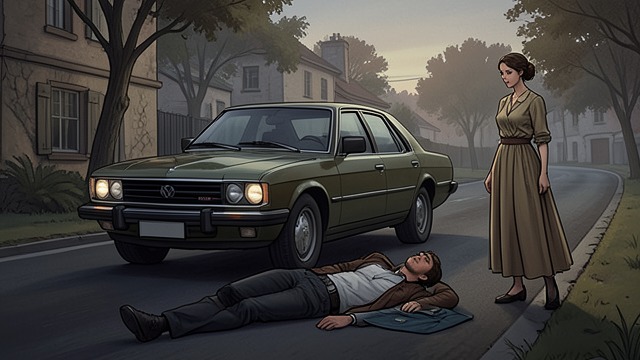 The Roadside Encounter from "The Forgiven". A Sudden Impact Two young men approach the Toyota Camry carrying fossils for sale.
