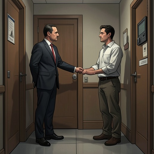 Richard and Hamid’s Uneasy Partnership from "The Forgiven". This flow follows the working relationship between Richard and Hamid as trust and duty are tested by the accident and its aftermath.