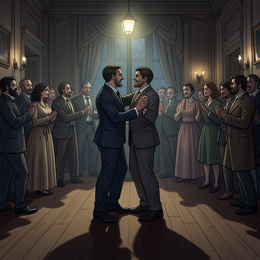 Tony and Maria's Forbidden Love from "West Side Story". This flow traces how a chance dance becomes a private commitment, then is crushed by the violence surrounding the lovers.