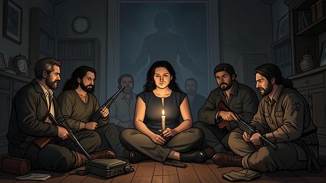 A Failed Watch from "Heidi". Fear Feeds Fear Vigil becomes confusion The servants sit up with weapons and spirits, grow sleepy, then glimpse an open door and a white figure.