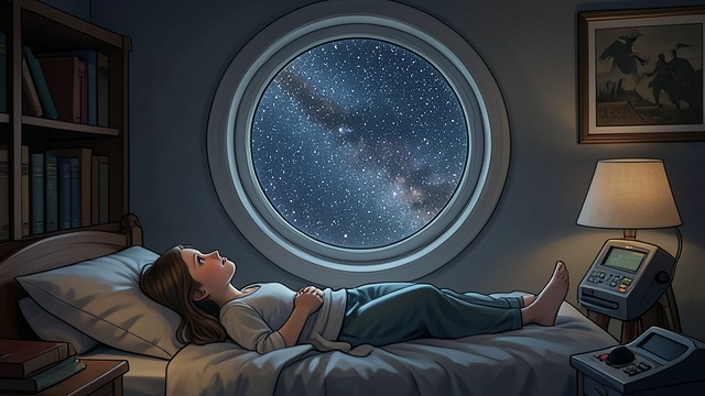 Stars Over the Hayloft from "Heidi". A Sky Above the Bed A new view Clara sees stars through the round window and feels as if the children are traveling toward heaven.