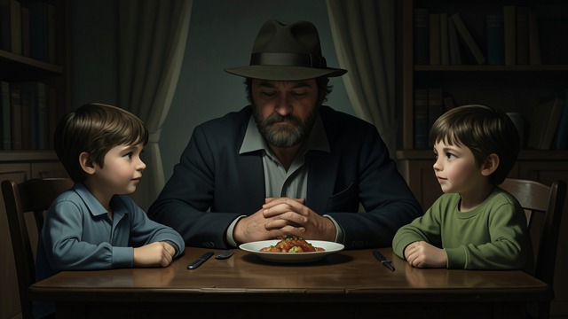 Guilt Interrupts Pleasure from "Heidi". Enjoyment Becomes Uneasy A meal shared Peter receives food and helps the girls, but the knowledge of his conduct makes the pleasure difficult to accept.