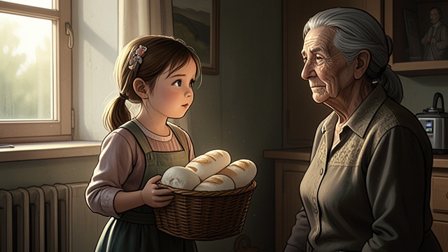 The Rolls Arrive from "Heidi". A Gift Delivered Remembering the grandmother Heidi brings twelve White Bread Rolls, collected in Frankfurt because the grandmother struggles to eat hard black…
