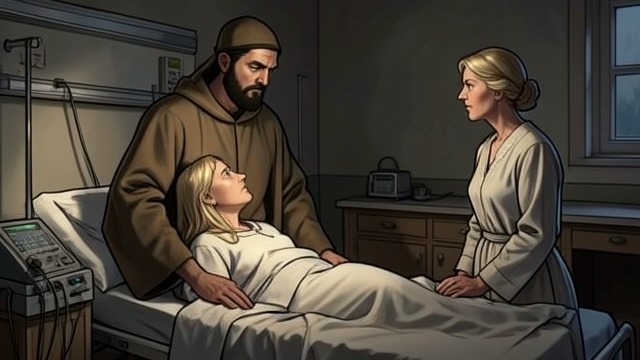 A Pastor in the Hospital from "All My Puny Sorrows". Sin Offered as Cure A Religious Explanation A former community pastor visits Elfrieda and tells her that faith should remove her pain.