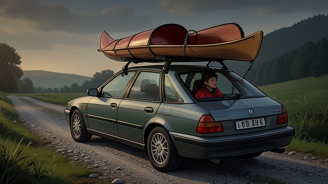 The Canoe on the Car from "All My Puny Sorrows". An Uncertain Return Temporary Custody Nic and Yolandi drive away with the canoe secured to the roof.