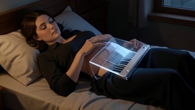 The Glass Piano from "All My Puny Sorrows". An Instrument Inside the Body A Frightening Image Elfrieda says she feels an upright piano made entirely of glass inside her abdomen.